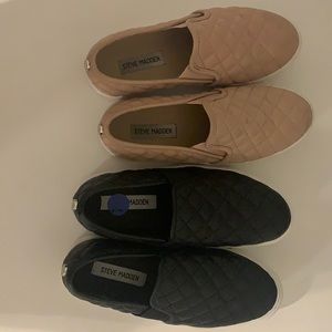 2 pairs of steve madden slip ons